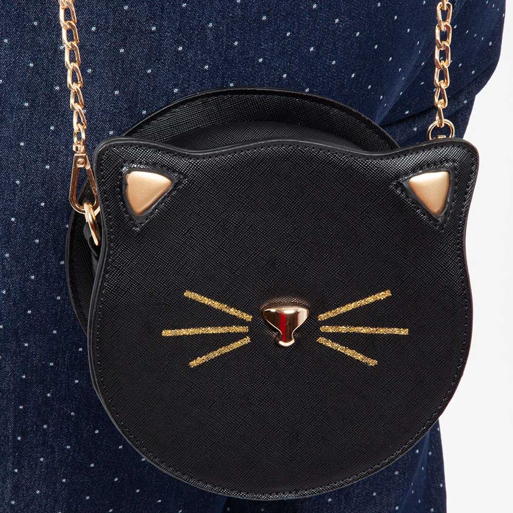 Voodoo Vixen - Katy cat Schoudertas - ronde - Zwart